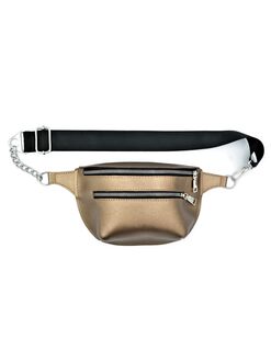 Жіноча сумка на пояс бананка колір золотий, Колір: Золотий, Розмір: 23 х 15 х 7 см