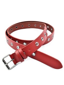 Жіночий шкіряний ремінь червоний, Колір: Червоний