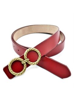 Жіночий шкіряний ремінь Червоний, Колір: Червоний