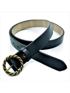 Жіночий шкіряний ремінь темно-синій, Колір: Синій