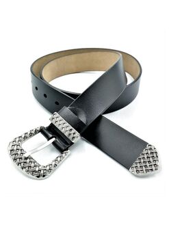 Жіночий шкіряний ремінь Чорний, Колір: Чорний