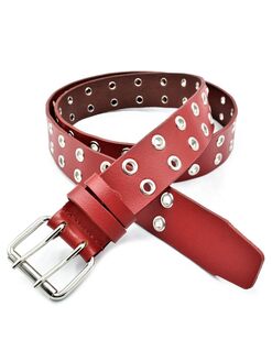 Жіночий шкіряний ремінь червоний, Колір: Червоний