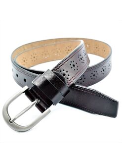 Жіночий шкіряний ремінь темно-коричневий, Колір: Коричневий