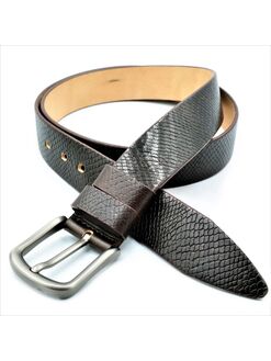 Шкіряний ремінь темно-коричневий, Колір: Темно-коричневий