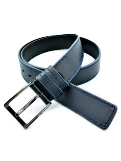 Шкіряний ремінь темно-синій 115, 120 см, Колір: Синій