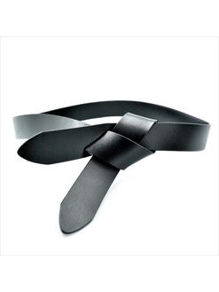 Шкіряний жіночий ремінь завязка чорний, Колір: Чорний