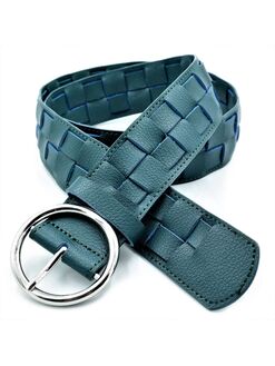 Шкіряний жіночий ремінь Синій (темно-бірюзовий), Колір: Синій