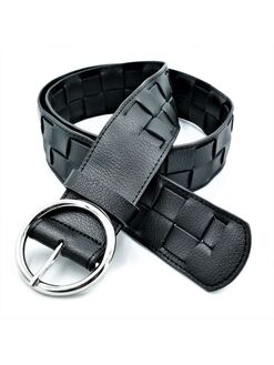 Шкіряний жіночий ремінь Чорний, Колір: Чорний