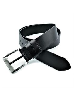 Ремінь чоловічий шкіряний Чорний, Колір: Чорний