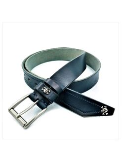 Чоловічий шкіряний ремінь темно-синій, Колір: Темно синій