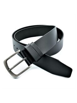 Ремінь чоловічий шкіряний Чорний, Колір: Чорний