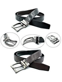 Ремінь чоловічий двосторонній Чорний коричневий, Колір: ЧорнийКоричневий