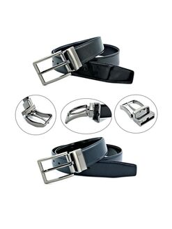 Ремінь чоловічий двосторонній синій Чорний, Колір: Синій