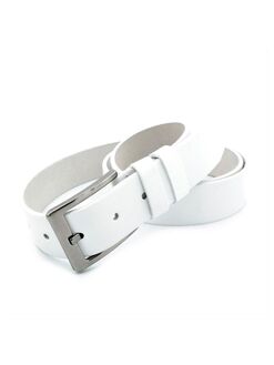 Ремінь чоловічий шкіряний Білий, Колір: Білий
