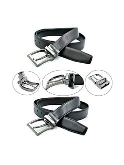 Ремінь чоловічий двосторонній Чорний коричневий, Колір: Чорний+Коричневий