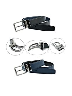 Ремінь чоловічий двосторонній синій Чорний, Колір: Синій+Чорний