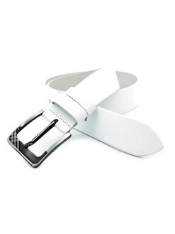 Ремінь чоловічий шкіряний Білий, Колір: Білий