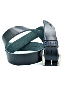 Чоловічий шкіряний ремінь темно-синій, Колір: Синій