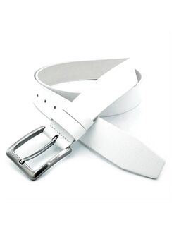 Ремінь чоловічий шкіряний Білий, Колір: Білий