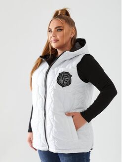 Женская жилетка с капюшоном цвет белый 04, Цвет: Белый, Размер: 48