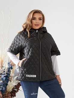 Женская жилетка цвет черный, Цвет: Черный, Размер: 48