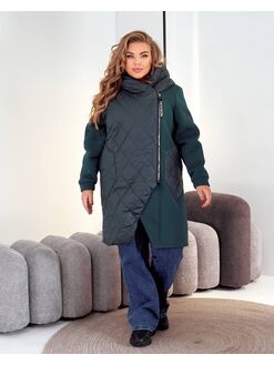 Женский демисезонный теплый кардиган смарагдового цвета, Цвет: Изумрудный, Размер: 48