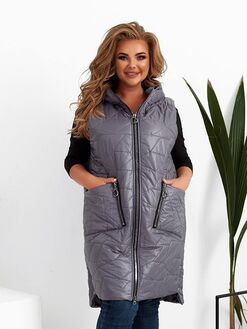 Женский жилет прямого кроя графит, Цвет: Графитовый, Размер: 56