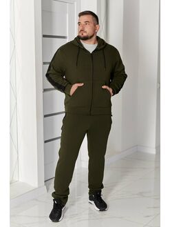 Мужской теплый костюм на флисе цвета хаки, Цвет: Хаки, Размер: 58