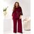Женский трикотажный костюм двойка цвет бордовый, Цвет: Бордовый, Размер: 48