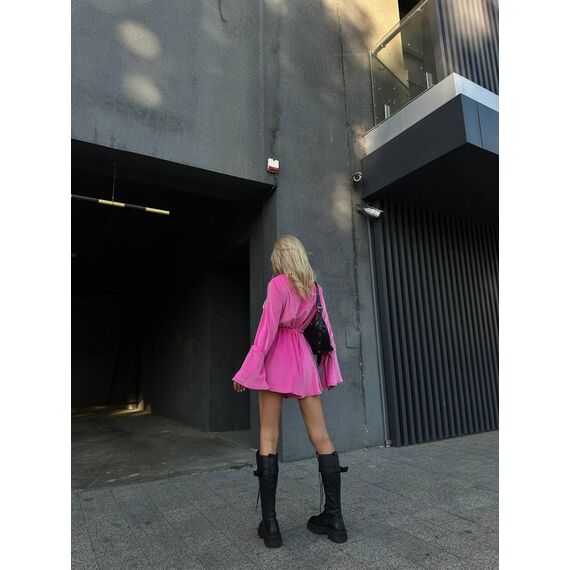 Женский велюровый комбинезон цвет малина, Цвет: Малиновый, Размер: 42, изображение 5