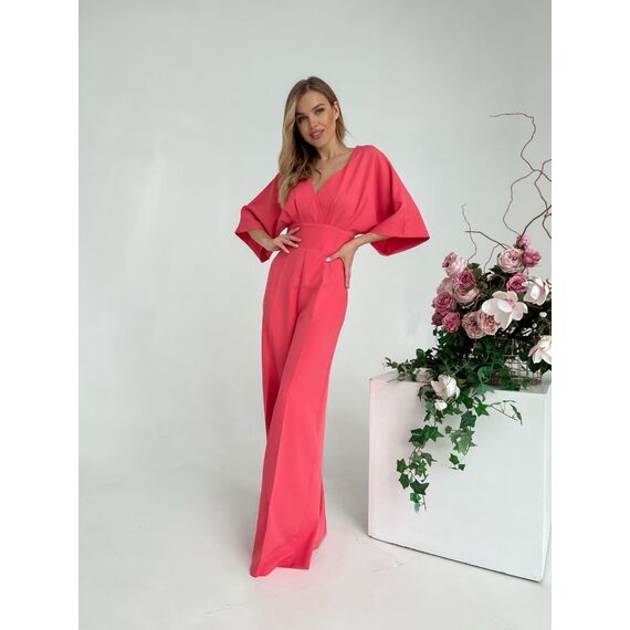 Жіночий комбінезон коралового кольору, Колір: Кораловий, Розмір: 48, зображення 3