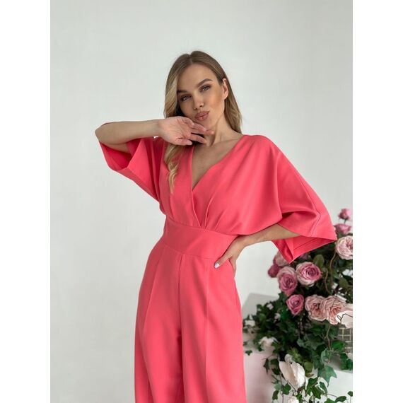 Жіночий комбінезон коралового кольору, Колір: Кораловий, Розмір: 48, зображення 4