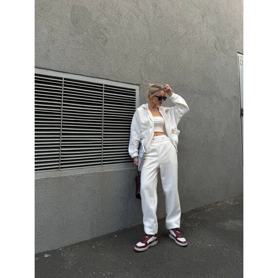 Жіночий теплий костюм двійка на флісі колір білий, Колір: Білий, Розмір: 46, зображення 7