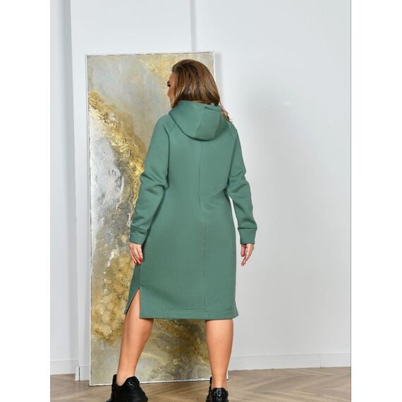 Женское платье в спортивном стиле цвет оливка, Цвет: Оливковый, Размер: 56, изображение 4