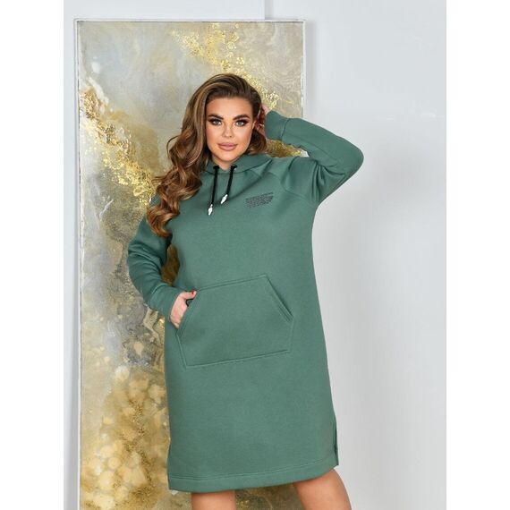 Женское платье в спортивном стиле цвет оливка, Цвет: Оливковый, Размер: 56, изображение 5