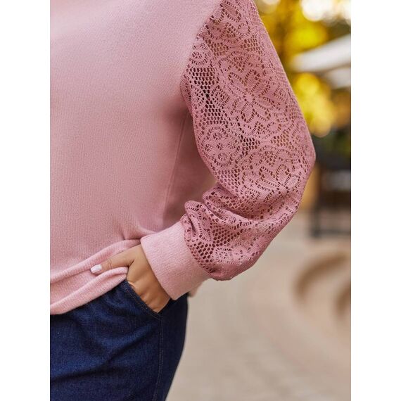 Женский свитер из ангоры цвет розовый, Цвет: Розовый, Размер: 48, изображение 4