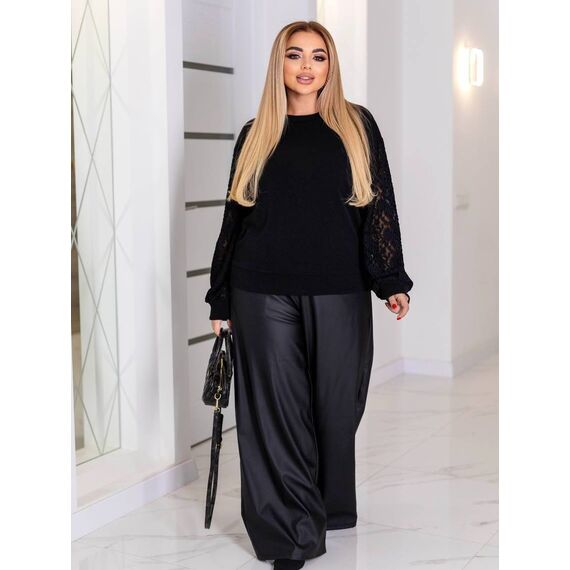 Женский свитер из ангоры цвет черный, Цвет: Черный, Размер: 48, изображение 3