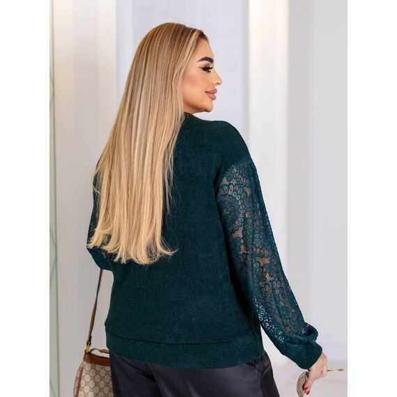 Женский свитер из ангоры цвет темно-зеленый, Цвет: Темно-зеленый, Размер: 48, изображение 4