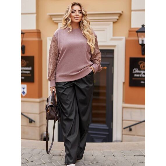 Женский свитер из ангоры цвет бежевый, Цвет: Бежевый, Размер: 48, изображение 4