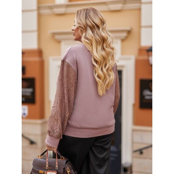 Женский свитер из ангоры цвет бежевый, Цвет: Бежевый, Размер: 48, изображение 2