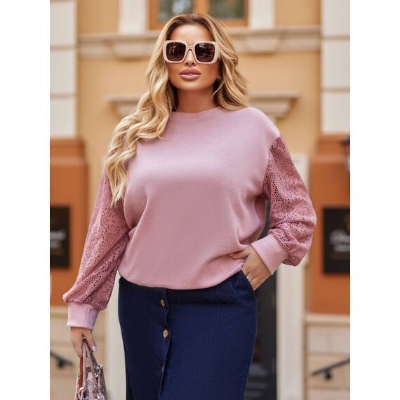 Женский свитер из ангоры цвет розовый, Цвет: Розовый, Размер: 48, изображение 5