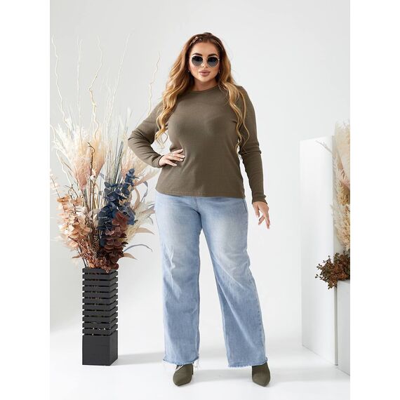 Женский свитер из ангоры цвет оливковый, Цвет: Оливковый, Размер: 60, изображение 3