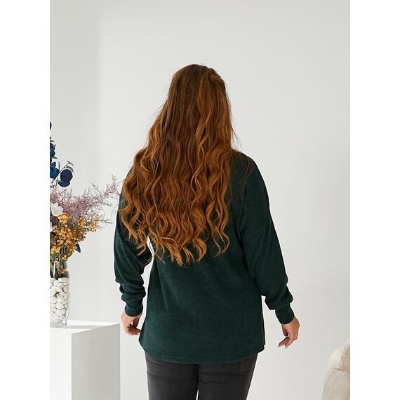 Женский свитер с высоким горлом цвет бутылка, изображение 3