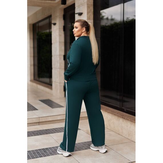 Жіночий прогулянковий костюм колір пляшка, Колір: Смарагдовий, Розмір: 54, зображення 2