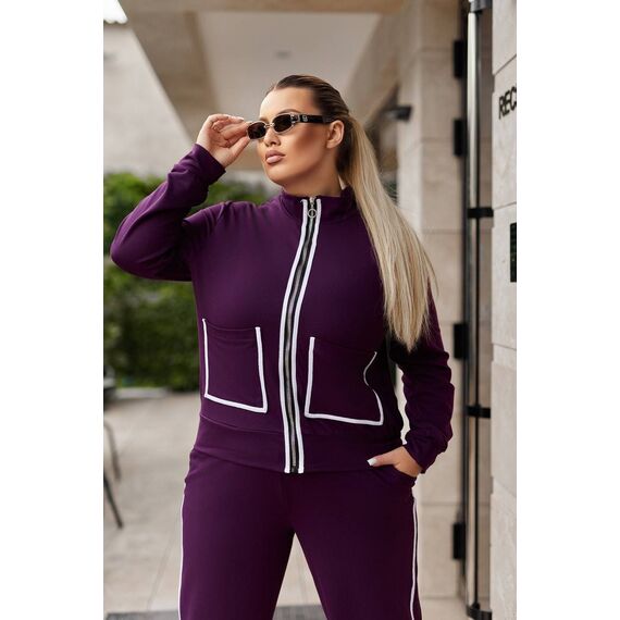 Женский прогулочный костюм цвет фиолетовый, Цвет: Фиолетовый, Размер: 50, изображение 3