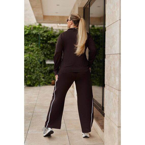 Жіночий прогулянковий костюм колір шоколад, Колір: Коричневий, Розмір: 58, зображення 3