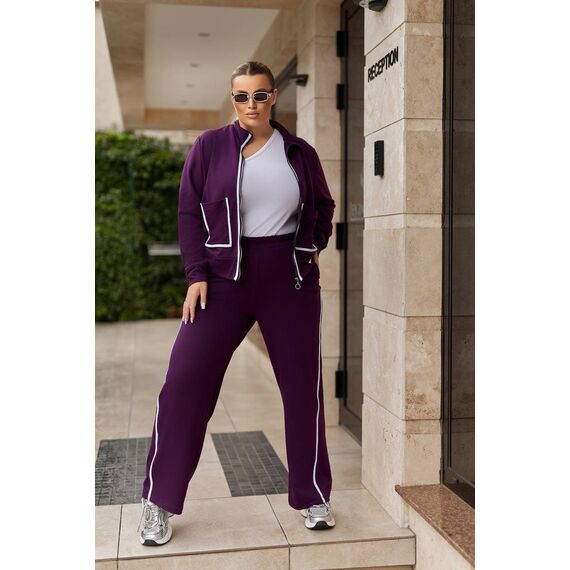 Женский прогулочный костюм цвет фиолетовый, Цвет: Фиолетовый, Размер: 50