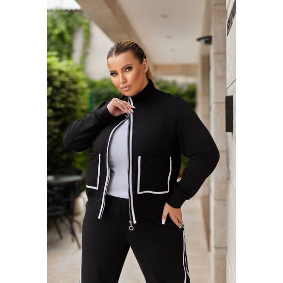 Жіночий прогулянковий костюм колір чорний, Колір: Чорний, Розмір: 62, зображення 3