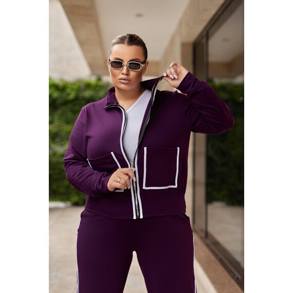 Женский прогулочный костюм цвет фиолетовый, Цвет: Фиолетовый, Размер: 50, изображение 2