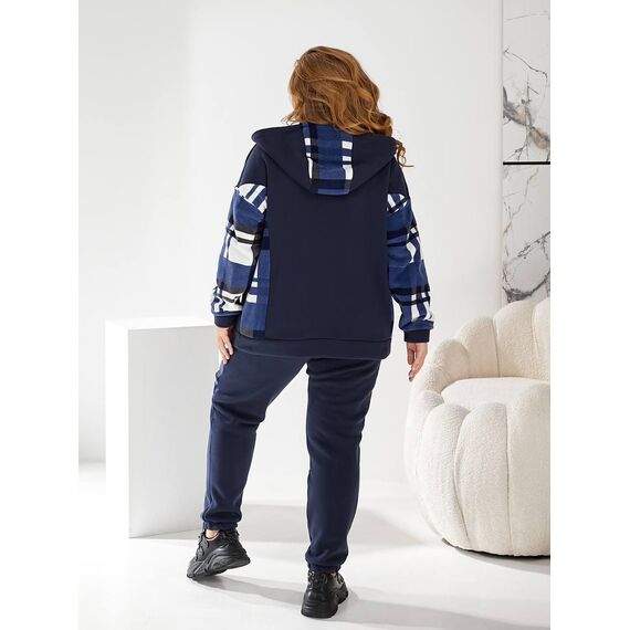 Жіночий теплий костюм двійка колір синій, Колір: Синій, Розмір: 56, зображення 2